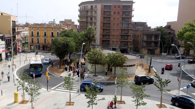 La nova rotonda de la plaça del Sol de Figueres aquest matí. ACN
