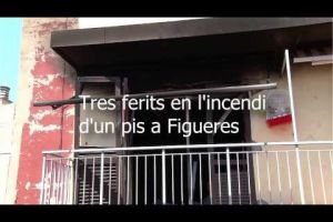 Incendi amb tres ferits al passatge Ponent de Figueres
