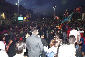 Milers de culés s'han concentrat a la Plaça Catalunya de la capital del Gironès