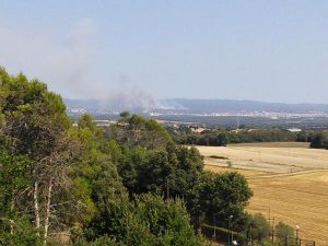 La columna de fum albirada des de Canet d'Adri