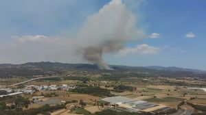 El foc de Blanes vist des del castell de Palafolls