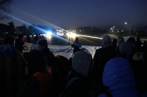 L'Autopista AP-7 tallada a l'alçada de Girona