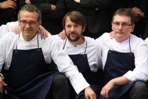 D'esquerra a dreta, Massimo Bottura, René Redzepi i Andoni Luis Aduriz