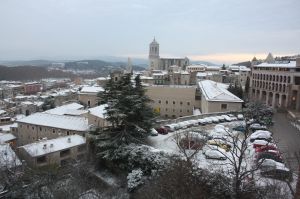Vista de la Catedral de Girona i la UdG des de la muralla