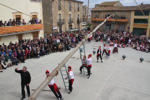 Com cada any s'ha plantat l'arbre del Maig a la plaça Major de Cornellà del Terri.