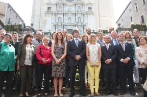 Les autoritats municipals a la inauguració de la mostra