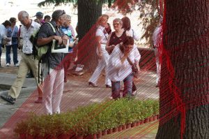 Una mostra floral situada prop dels banys àrabs