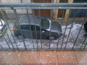 Tempesta amb pedra a Santa Coloma de Farners