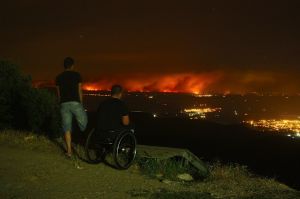 Vista de les flames des de Rocacorba