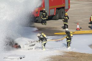 Els bombers durant les tasques d'extinció del foc