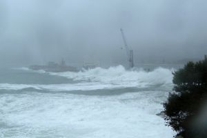 El port de Palamós ha desaparegut sota els efectes del temporal