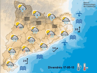 Avís de pluges intenses per divendres a la tarda