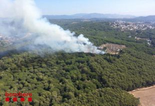 Un incendi afecta una zona forestal a Blanes