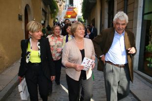 L'expresidenta de Xile, Michelle Bachelet, visita el Girona Temps de Flors