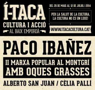 La música de Paco Ibáñez i un monòleg d'Alberto San Juan a l'I-TACA