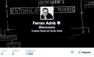 Ferran Adrià obre perfil a Twitter
