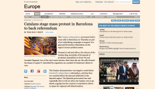 El 'Financial Times' destaca la manifestació massiva a Barcelona