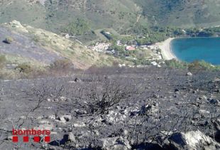 Els Bombers donen per controlat l'incendi al Cap de Creus