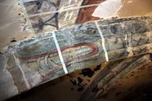 Descobreixen quaranta dracs policromats del segle XVI en una església de Sant Pere de Ripoll