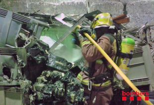Incendi en una planta de reciclatge a Sarrià de Ter