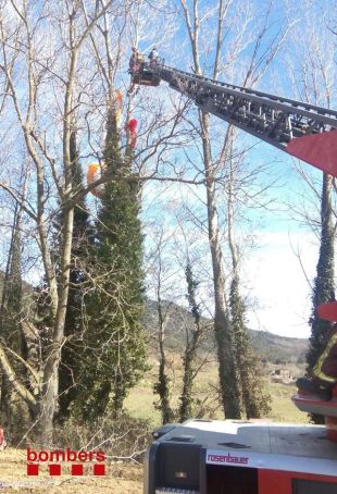 Rescaten un parapentista que havia quedat penjat d'un arbre a 15 metres d'alçada