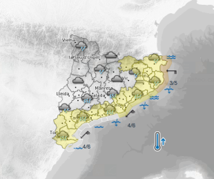 Alerta per l'arribada del primer temporal de tardor amb pluja abundant i fort onatge