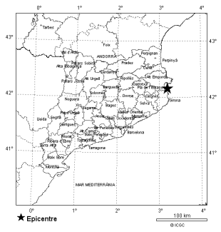  Nova rèplica de 2,3 graus del terratrèmol del Golf de Roses