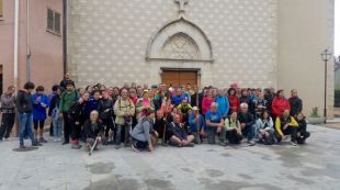 112 peregrins de la Selva participen en la primera peregrinació del camí de Sant Jaume 