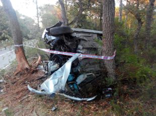 Un jove de 24 anys, ferit després de sortir de la via i impactar contra diversos arbres a Llagostera