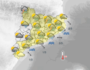 Avís per forts ruixats aquest diumenge a la tarda