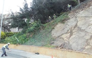 Begur estabilitza el talús d'entrada al municipi