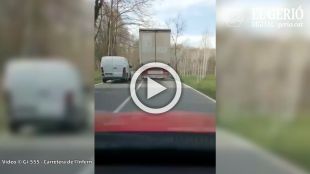 El vídeo d'un avançament perillós a la GI-555 es torna viral a Facebook
