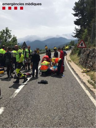 Ferit greu un motorista de 45 anys en accidentar-se a Toses