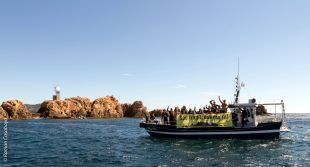 Una setantena de bussejadors protesten sota l'aigua per la preservació de les Illes Formigues