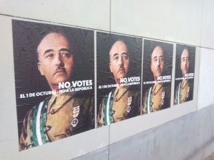 Apareixen a Girona cartells contra el referèndum amb Franco de protagonista