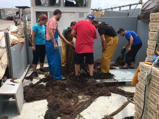 Retiren una xarxa de 'pesca fantasma' del litoral de Blanes d'uns 100 metres de llarg