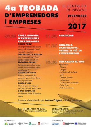 El Centre Eix de Negoci acollirà la 4a Trobada d'emprenedors i empreses de la Selva