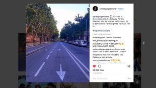 Puigdemont penja a Instagram una imatge d'un dels carrers d'accés al Parlament