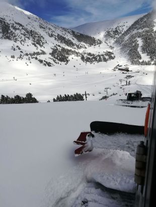 Rècord d'esquiadors a Vallter 2000 malgrat la falta de nevades