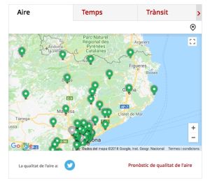 El web de la Generalitat ofereix la qualitat de l'aire en temps real