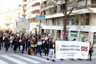 Els treballadors de la Generalitat demanen l'alliberament de Carles Puigdemont