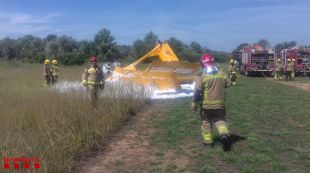 Dos ferits lleus en l'aterratge forçós d'una avioneta a Viladamat