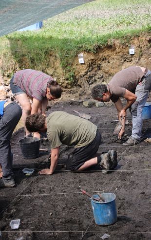 Documenten construccions amb paviment de travertí al jaciment de La Draga de Banyoles