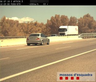 Enxampat un conductor a 200 km/h per l'autopista a Borrassà
