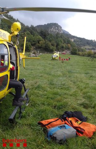 Una ferida crítica en caure-li a sobre el seu company d'escalada al Montgrony