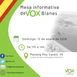 Vox programa un acte a Blanes amb el rebuig frontal de grups antifeixistes