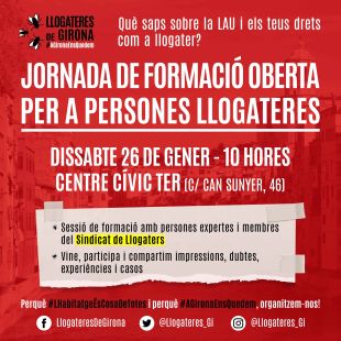 El Sindicat de Llogaters de Girona organitza una formació oberta