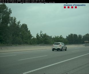 Detingut a Garrigàs un conductor que circulava sense carnet i a 182 km/h per l'AP-7