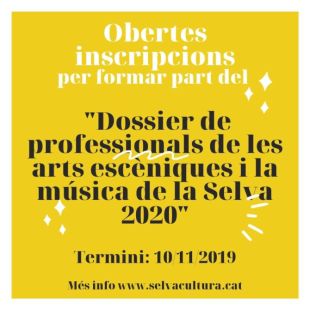Obertes les inscripcions al dossier de professionals d'arts escèniques i música de la Selva 