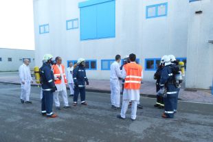 Simulacre d'emergència a les instal·lacions d'una empresa química de Celrà 
